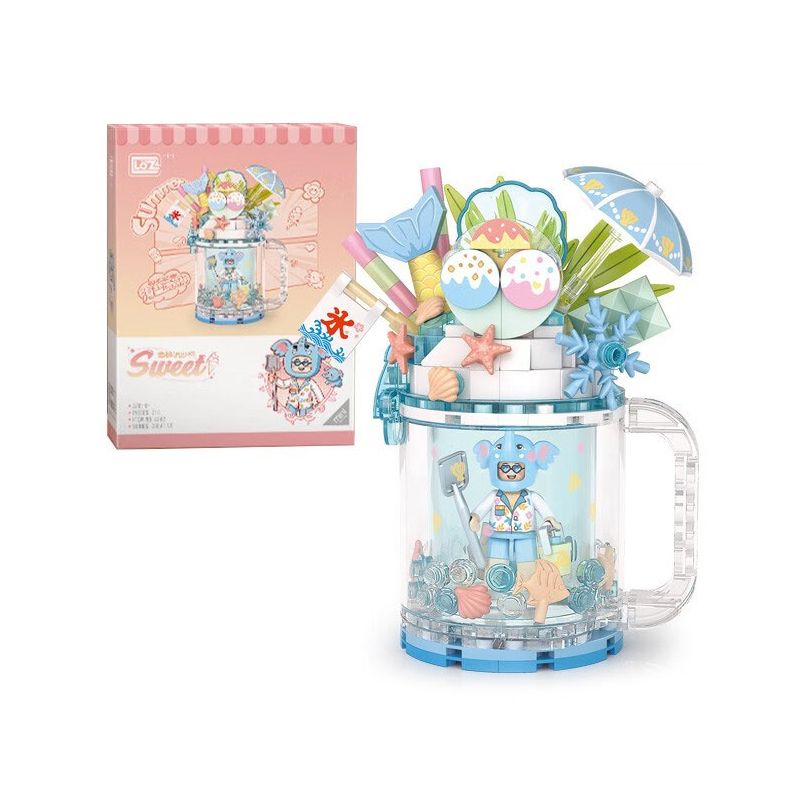 LOZ 4202 non  CỐC CÁT LÚN KEM BẠC HÀ MUỐI BIỂN bộ đồ chơi xếp lắp ráp ghép mô hình SWEET QUICKSAND CUP 214 khối