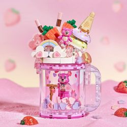 LOZ 4201 non  CỐC CÁT LÚN KEM PHÔ MAI BERRY bộ đồ chơi xếp lắp ráp ghép mô hình SWEET QUICKSAND CUP 235 khối