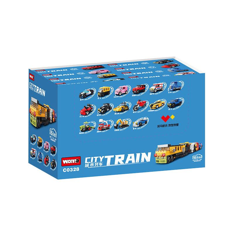 WOMA C0328 0328 non  TÀU THÀNH PHỐ 16 TỔ HỢP bộ đồ chơi xếp lắp ráp ghép mô hình Creator URBAN TRAIN Sáng Tạo 710 khối