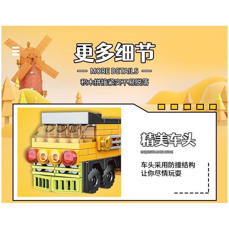 WOMA C0328 0328 non  TÀU THÀNH PHỐ 16 TỔ HỢP bộ đồ chơi xếp lắp ráp ghép mô hình Creator URBAN TRAIN Sáng Tạo 710 khối