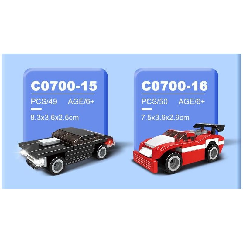 WOMA C0700 0700 non  XE VẬN CHUYỂN SƠ MI RƠ MOÓC 16 TỔ HỢP bộ đồ chơi xếp lắp ráp ghép mô hình Racers SUPER THUNDERING Đua Tốc Độ 791 khối
