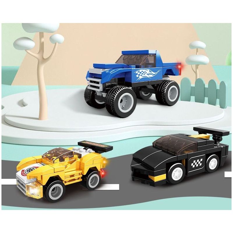 WOMA C0700 0700 non  XE VẬN CHUYỂN SƠ MI RƠ MOÓC 16 TỔ HỢP bộ đồ chơi xếp lắp ráp ghép mô hình Racers SUPER THUNDERING Đua Tốc Độ 791 khối