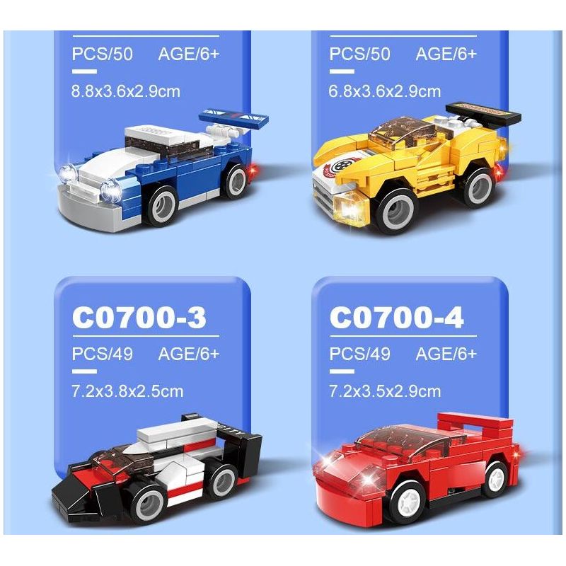 WOMA C0700 0700 non  XE VẬN CHUYỂN SƠ MI RƠ MOÓC 16 TỔ HỢP bộ đồ chơi xếp lắp ráp ghép mô hình Racers SUPER THUNDERING Đua Tốc Độ 791 khối