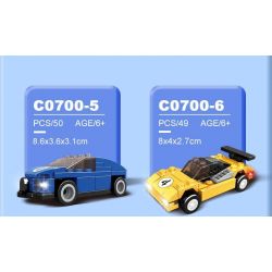 WOMA C0700 0700 non  XE VẬN CHUYỂN SƠ MI RƠ MOÓC 16 TỔ HỢP bộ đồ chơi xếp lắp ráp ghép mô hình Racers SUPER THUNDERING Đua Tốc Độ 791 khối