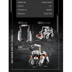 KAIYU KEEYEE WORLD K96136 96136 non  THE WANDERING EARTH 2 BENBEN CHÚ CHÓ ROBOT CHIẾN ĐẤU CÓ THỂ THAY ĐỔI bộ đồ chơi xếp lắp ráp ghép mô hình SCIENCE ROBOTIC DOG Lưu Lạc Địa Cầu 730 khối