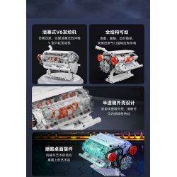 ONEBOT MITU MI OBTEM03AIQI 03AIQI non  MẪU ĐỘNG CƠ V6 bộ đồ chơi xếp lắp ráp ghép mô hình  Kỹ Thuật Công Nghệ Cao Mô Hình Phương Tiện