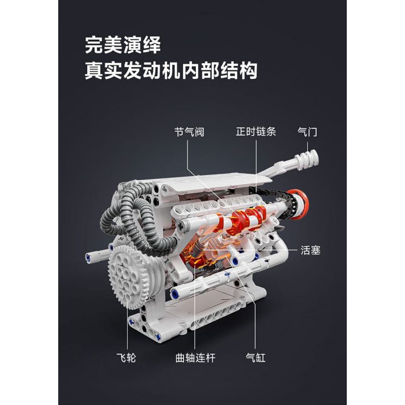 ONEBOT MITU MI OBTEM03AIQI 03AIQI non  MẪU ĐỘNG CƠ V6 bộ đồ chơi xếp lắp ráp ghép mô hình  Kỹ Thuật Công Nghệ Cao Mô Hình Phương Tiện