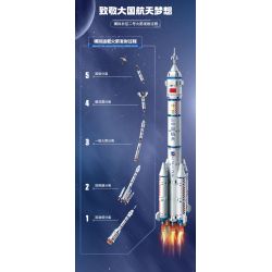 TOP TOY TC1402 1402 non  HÀNG KHÔNG VŨ TRỤ TRUNG QUỐC PHƯƠNG TIỆN PHÓNG LONG MARCH 2F bộ đồ chơi xếp lắp ráp ghép mô hình Space CZ92F Thám Hiểm Không Gian 1200 khối