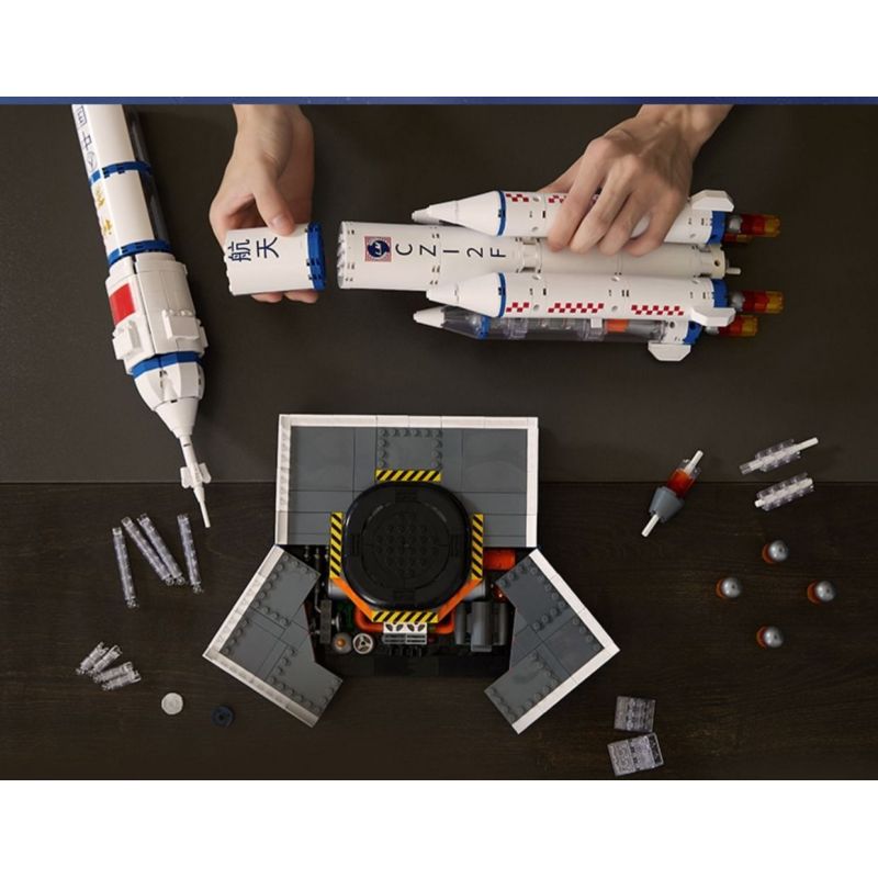 TOP TOY TC1402 1402 non  HÀNG KHÔNG VŨ TRỤ TRUNG QUỐC PHƯƠNG TIỆN PHÓNG LONG MARCH 2F bộ đồ chơi xếp lắp ráp ghép mô hình Space CZ92F Thám Hiểm Không Gian 1200 khối