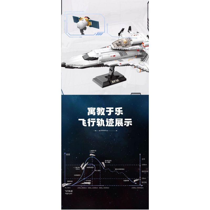 TOP TOY TC1408 1408 non  TÀU CON THOI bộ đồ chơi xếp lắp ráp ghép mô hình Space Thám Hiểm Không Gian 700 khối