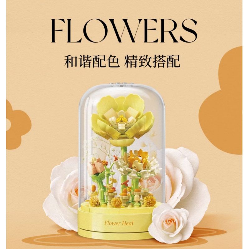 TOP TOY TC1116 1116 non  HỘP NHẠC HOA TÌNH YÊU THỨC TỈNH bộ đồ chơi xếp lắp ráp ghép mô hình Flowers AWAKENING LOVE