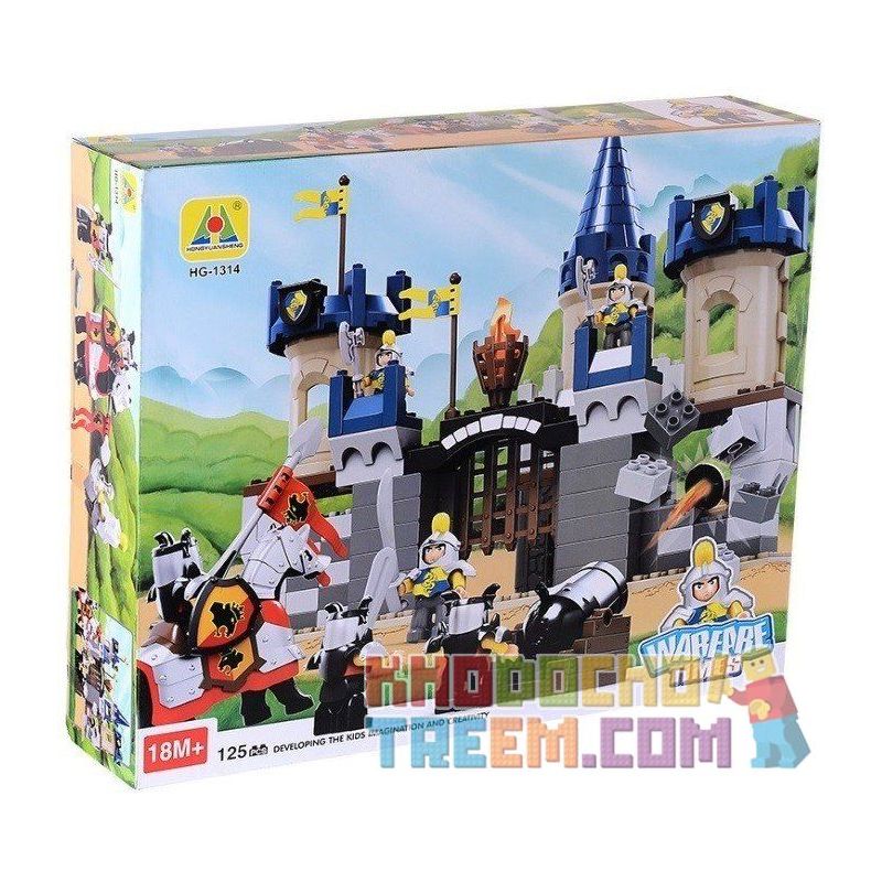 NOT Lego Duplo DUPLO 4864 Castle, HYSTOYS HONGYUANSHENG AOLEDUOTOYS  HG-1314 1314 HG1314 Xếp hình Lâu đài Trung Cổ 280 khối