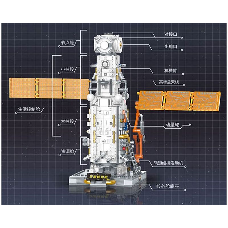 TOP TOY TC1407 1407 non  CABIN LÕI THIÊN HÀ bộ đồ chơi xếp lắp ráp ghép mô hình Space Thám Hiểm Không Gian 896 khối