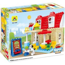 HYSTOYS HONGYUANSHENG AOLEDUOTOYS  HG-1420 1420 HG1420 Xếp hình kiểu Lego Duplo DUPLO Family House nhà bà nội 42 khối