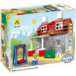 HYSTOYS HONGYUANSHENG AOLEDUOTOYS  HG-1421 1421 HG1421 Xếp hình kiểu Lego Duplo DUPLO Family House nhà ông ngoại 83 khối