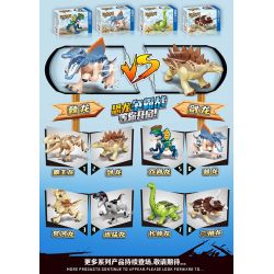 ZHEGAO QL1745 1745 non  MÔ HÌNH KHỦNG LONG CHIẾN 8 bộ đồ chơi xếp lắp ráp ghép mô hình DINOSAUR