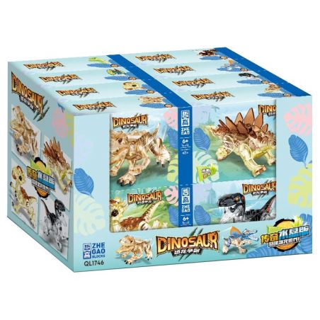 ZHEGAO QL1746 1746 non  MÔ HÌNH KHỦNG LONG CHIẾN 8 bộ đồ chơi xếp lắp ráp ghép mô hình DINOSAUR