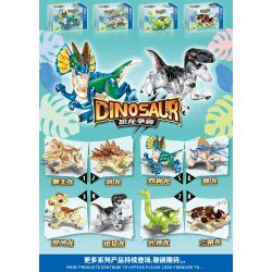 ZHEGAO QL1746 1746 non  MÔ HÌNH KHỦNG LONG CHIẾN 8 bộ đồ chơi xếp lắp ráp ghép mô hình DINOSAUR