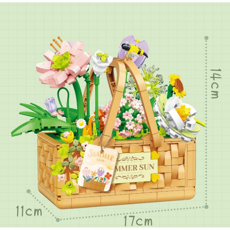 WELEMAGINATION 2076 non  NẮNG HÈ bộ đồ chơi xếp lắp ráp ghép mô hình Flowers Hoa 1168 khối
