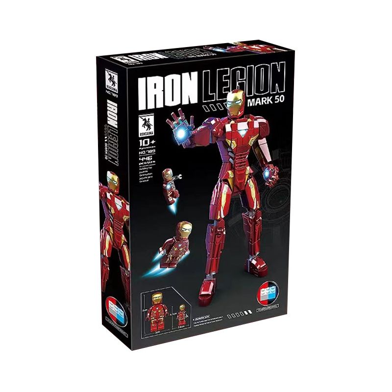 RENZAIMA 789 non  NGƯỜI SẮT MK50 bộ đồ chơi xếp lắp ráp ghép mô hình Marvel Super Heroes IRON LEGION MARK 50 Siêu Anh Hùng Marvel 446 khối