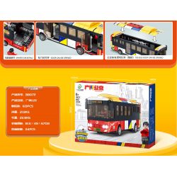 GUANGZHOU PUBLIC TRANSPORT GROUP BB072 non  XE BUÝT QUẢNG CHÂU CỔ ĐIỂN TUYẾN 107 bộ đồ chơi xếp lắp ráp ghép mô hình City Thành Phố 613 khối