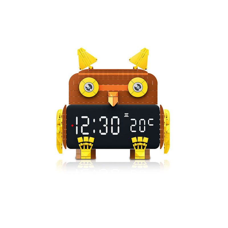 ACCUMULATE CULTURE J602 non Lego ĐỒNG HỒ BÁO THỨC THÔNG MINH VIBRANT OWL bộ đồ chơi xếp lắp ráp ghép mô hình Gear SMART ALARM CLOCK Đồ Lắp Ghép