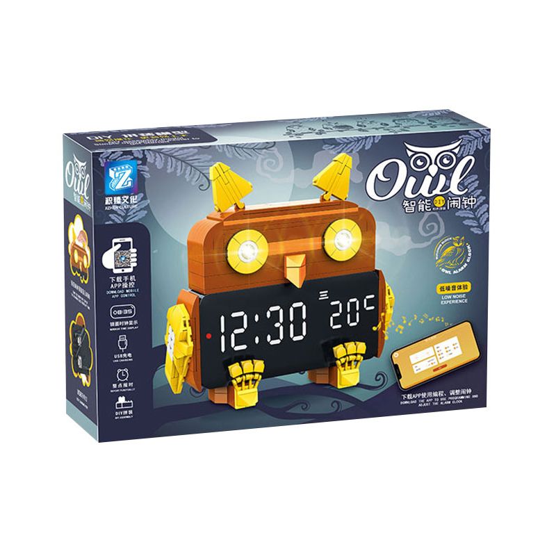 ACCUMULATE CULTURE J602 non  ĐỒNG HỒ BÁO THỨC THÔNG MINH VIBRANT OWL bộ đồ chơi xếp lắp ráp ghép mô hình Gear SMART ALARM CLOCK Đồ Lắp Ghép