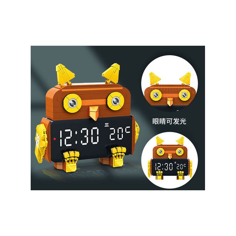 ACCUMULATE CULTURE J602 non  ĐỒNG HỒ BÁO THỨC THÔNG MINH VIBRANT OWL bộ đồ chơi xếp lắp ráp ghép mô hình Gear SMART ALARM CLOCK Đồ Lắp Ghép