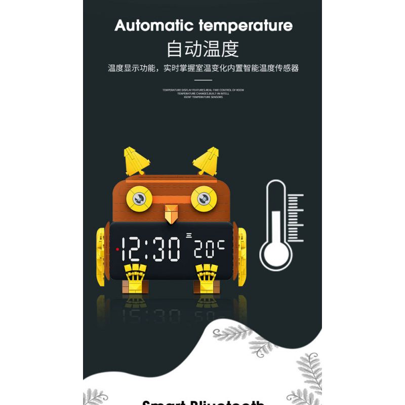 ACCUMULATE CULTURE J602 non  ĐỒNG HỒ BÁO THỨC THÔNG MINH VIBRANT OWL bộ đồ chơi xếp lắp ráp ghép mô hình Gear SMART ALARM CLOCK Đồ Lắp Ghép