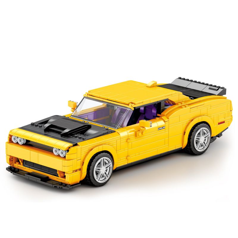 REOBRIX 11030 non Lego DODGE CHALLENGER SRT HELLCAT tỷ lệ 1:12 bộ đồ chơi xếp lắp ráp ghép mô hình Model Team DODGE HELLCAT Mô Hình Hiện Đại 1740 khối