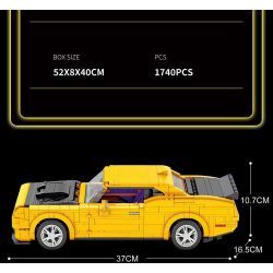 REOBRIX 11030 non  DODGE CHALLENGER SRT HELLCAT tỷ lệ 1:12 bộ đồ chơi xếp lắp ráp ghép mô hình Model Team DODGE HELLCAT Mô Hình Hiện Đại 1740 khối