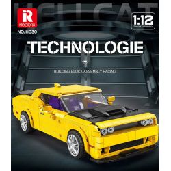 REOBRIX 11030 non  DODGE CHALLENGER SRT HELLCAT tỷ lệ 1:12 bộ đồ chơi xếp lắp ráp ghép mô hình Model Team DODGE HELLCAT Mô Hình Hiện Đại 1740 khối