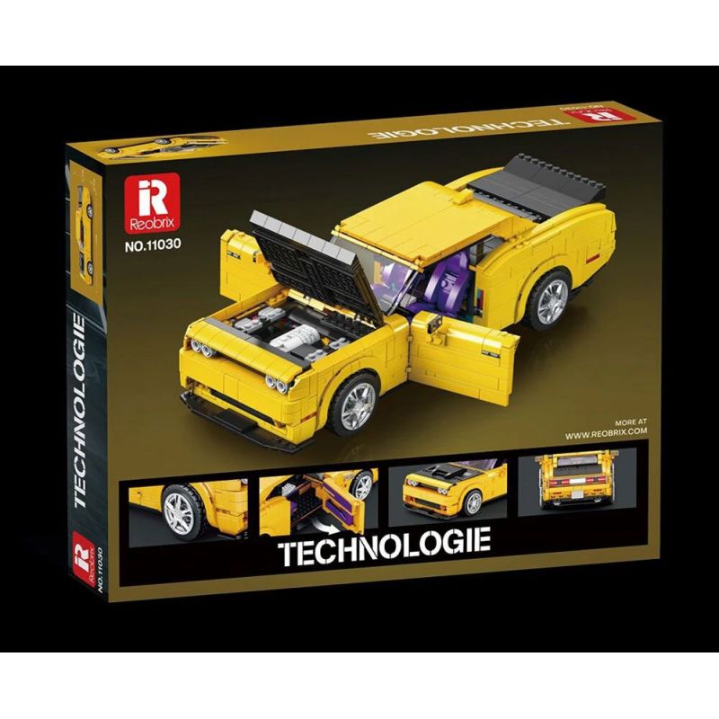 REOBRIX 11030 non  DODGE CHALLENGER SRT HELLCAT tỷ lệ 1:12 bộ đồ chơi xếp lắp ráp ghép mô hình Model Team DODGE HELLCAT Mô Hình Hiện Đại 1740 khối
