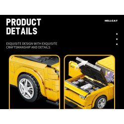 REOBRIX 11030 non  DODGE CHALLENGER SRT HELLCAT tỷ lệ 1:12 bộ đồ chơi xếp lắp ráp ghép mô hình Model Team DODGE HELLCAT Mô Hình Hiện Đại 1740 khối