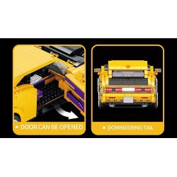 REOBRIX 11030 non  DODGE CHALLENGER SRT HELLCAT tỷ lệ 1:12 bộ đồ chơi xếp lắp ráp ghép mô hình Model Team DODGE HELLCAT Mô Hình Hiện Đại 1740 khối