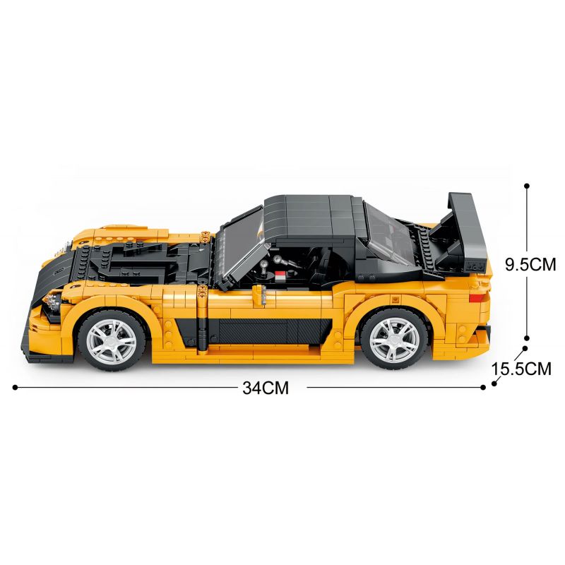 REOBRIX 11029 non  MAZDA RX-7 tỷ lệ 1:12 bộ đồ chơi xếp lắp ráp ghép mô hình Model Team Mô Hình Hiện Đại 1482 khối