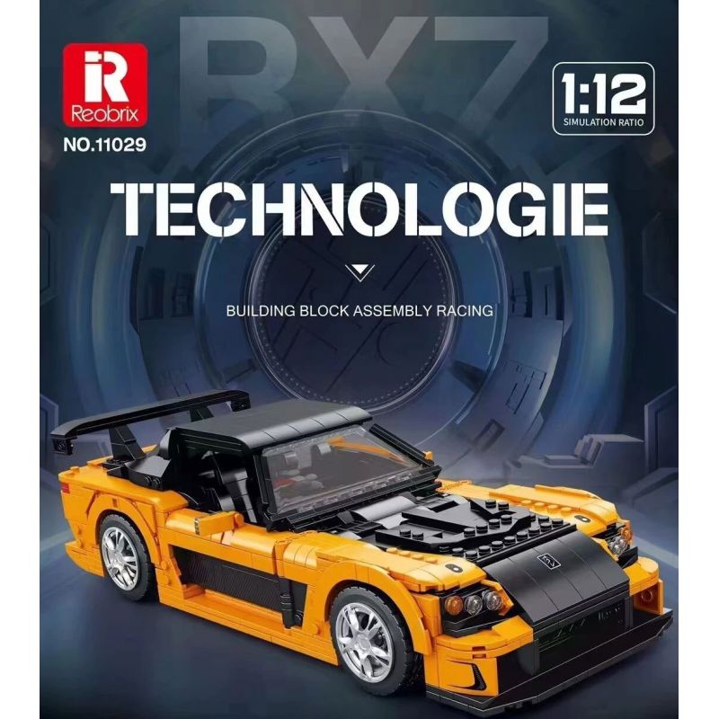 REOBRIX 11029 non  MAZDA RX-7 tỷ lệ 1:12 bộ đồ chơi xếp lắp ráp ghép mô hình Model Team Mô Hình Hiện Đại 1482 khối