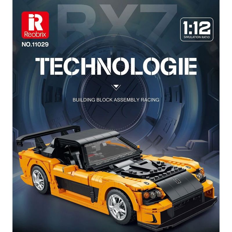 REOBRIX 11029 non  MAZDA RX-7 tỷ lệ 1:12 bộ đồ chơi xếp lắp ráp ghép mô hình Model Team Mô Hình Hiện Đại 1482 khối