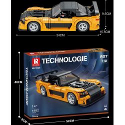 REOBRIX 11029 non  MAZDA RX-7 tỷ lệ 1:12 bộ đồ chơi xếp lắp ráp ghép mô hình Model Team Mô Hình Hiện Đại 1482 khối