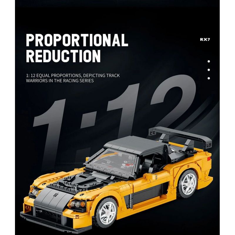 REOBRIX 11029 non  MAZDA RX-7 tỷ lệ 1:12 bộ đồ chơi xếp lắp ráp ghép mô hình Model Team Mô Hình Hiện Đại 1482 khối