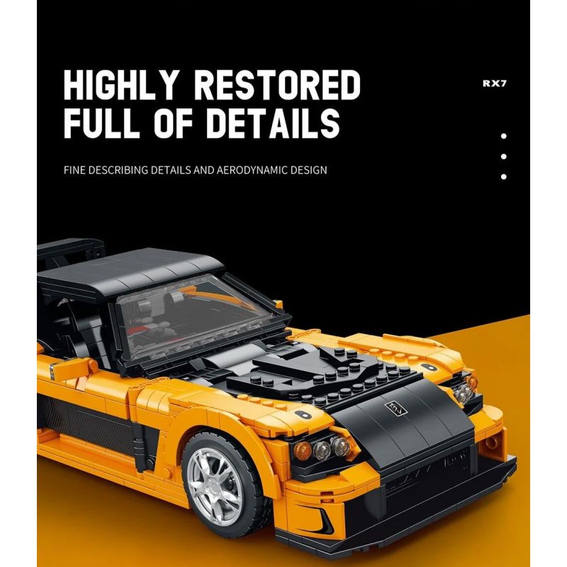 REOBRIX 11029 non  MAZDA RX-7 tỷ lệ 1:12 bộ đồ chơi xếp lắp ráp ghép mô hình Model Team Mô Hình Hiện Đại 1482 khối