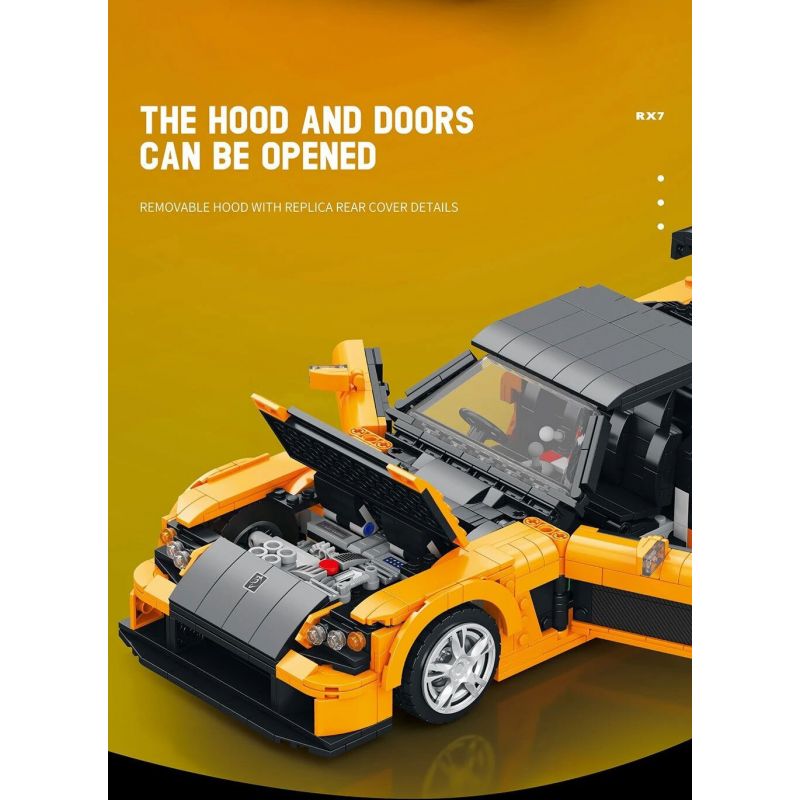 REOBRIX 11029 non  MAZDA RX-7 tỷ lệ 1:12 bộ đồ chơi xếp lắp ráp ghép mô hình Model Team Mô Hình Hiện Đại 1482 khối