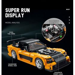 REOBRIX 11029 non  MAZDA RX-7 tỷ lệ 1:12 bộ đồ chơi xếp lắp ráp ghép mô hình Model Team Mô Hình Hiện Đại 1482 khối