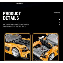 REOBRIX 11029 non  MAZDA RX-7 tỷ lệ 1:12 bộ đồ chơi xếp lắp ráp ghép mô hình Model Team Mô Hình Hiện Đại 1482 khối