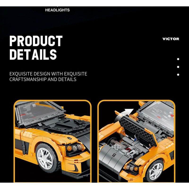 REOBRIX 11029 non  MAZDA RX-7 tỷ lệ 1:12 bộ đồ chơi xếp lắp ráp ghép mô hình Model Team Mô Hình Hiện Đại 1482 khối