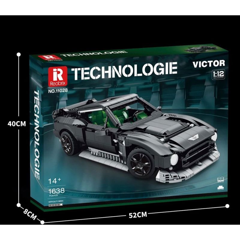 REOBRIX 11028 non  ASTON MARTIN VICTOR tỷ lệ 1:12 bộ đồ chơi xếp lắp ráp ghép mô hình Model Team Mô Hình Hiện Đại 1638 khối