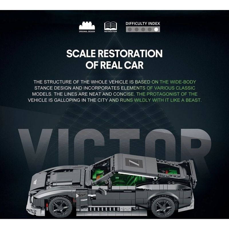 REOBRIX 11028 non  ASTON MARTIN VICTOR tỷ lệ 1:12 bộ đồ chơi xếp lắp ráp ghép mô hình Model Team Mô Hình Hiện Đại 1638 khối