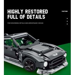 REOBRIX 11028 non  ASTON MARTIN VICTOR tỷ lệ 1:12 bộ đồ chơi xếp lắp ráp ghép mô hình Model Team Mô Hình Hiện Đại 1638 khối