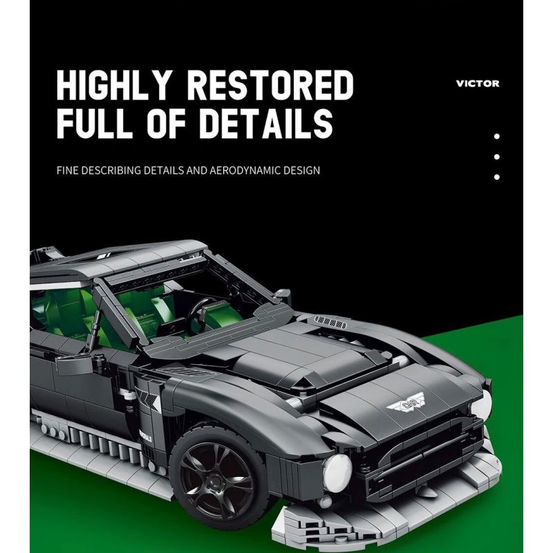 REOBRIX 11028 non  ASTON MARTIN VICTOR tỷ lệ 1:12 bộ đồ chơi xếp lắp ráp ghép mô hình Model Team Mô Hình Hiện Đại 1638 khối