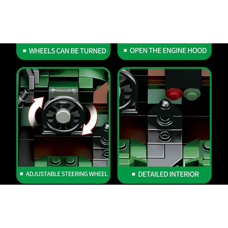 REOBRIX 11028 non  ASTON MARTIN VICTOR tỷ lệ 1:12 bộ đồ chơi xếp lắp ráp ghép mô hình Model Team Mô Hình Hiện Đại 1638 khối